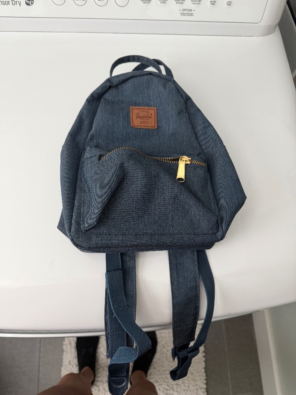 Hershel small denim backpack